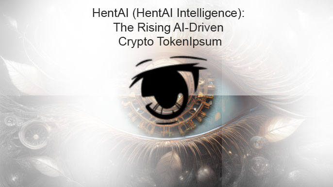 A futuristic eye design featuring HentAI logo and gears, symbolizing AI-driven innovation in cryptocurrency.